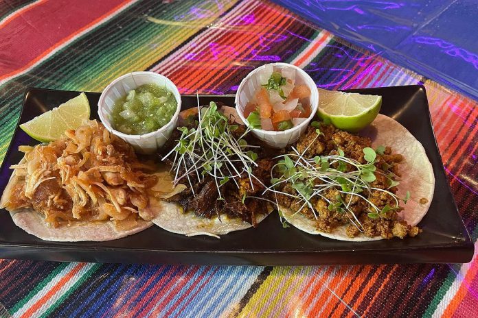 Every meal is a fiesta at La Mesita Restaurant in downtown Peterborough. Known for having the best tacos in town, La Mesita also serves up fajitas, quesadillas, tortas, and other Mexican dishes, all using gluten-free tortillas and ingredients, with both vegan and vegetarian options available. (Photo courtesy of La Mesita Restaurante)