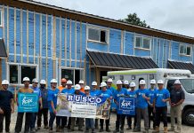 Rusco Windows & Doors recently pitched in to help Habitat for Humanity Northumberland at its multi-unit housing build in Baltimore. The Cobourg company is also hosting a fundraising golf tournament in September to benefit the organization. (Photo: Habitat for Humanity Northumberland / Facebook)