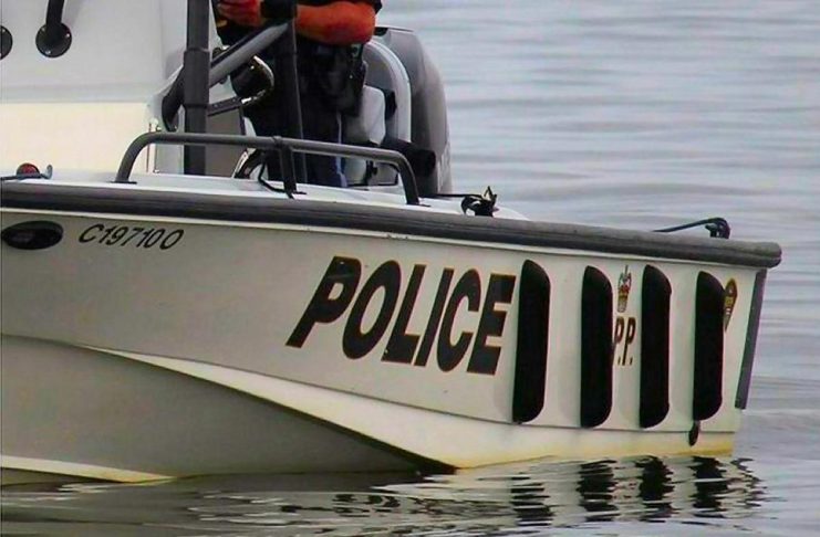 Impaired boater facing charges after passenger fell into Otonabee River and drowned An Ontario Provincial Police (OPP) boat in the water. (Photo: OPP)