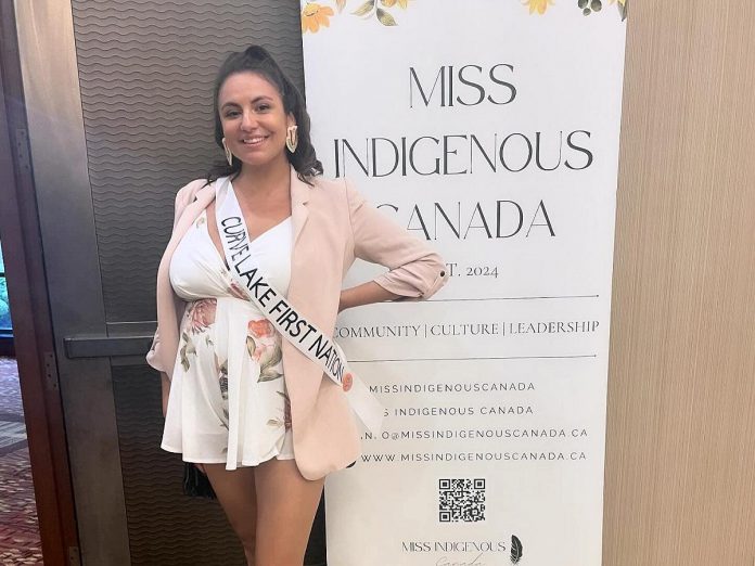 Sarah Lewis of Curve Lake First Nation, a spoken-word artist who was the City of Peterborough's inaugural poet laureate, is in the running for the first-ever title of Miss Indigenous Canada. The event runs from July 24 to 27, 2024 in the Hamilton area on Six Nations of the Grand River territory. (Photo: Sarah Lewis / Facebook)