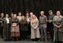 Members of the cast and crew of "Tide of Hope," the inaugural production of Trent Valley Archives Theatre, which was staged at Market Hall Performing Arts Centre in downtown Peterborough on May 15 and 16, 2024. The play was a fundraising and critical success and a sequel is being planned for 2025, which is the the 200th anniversary of the Peter Robinson Irish emigration. (Photo courtesy of Trent Valley Archives)