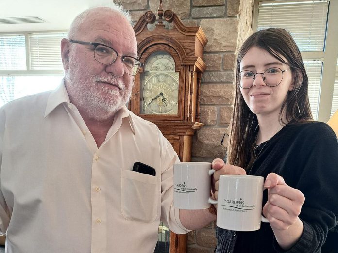 Trent Valley Archives board president Steve Guthrie and vice president Madison More celebrate the success of "Tide of Hope," the inaugural production of Trent Valley Archives Theatre, which was staged at Market Hall Performing Arts Centre in downtown Peterborough on May 15 and 16, 2024. (Photo courtesy of Trent Valley Archives)