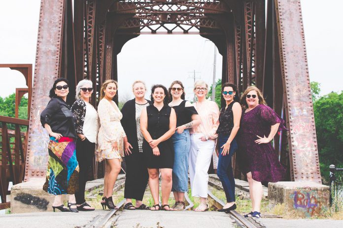 The 2024-25 board of directors of the Women's Business Network of Peterborough (from left to right): director at large Victoria Shaoling Wang, social director Rebecca O'Rourke, secretary Akshana Katoch, treasurer Cindy Koshowski, president Adeilah Dahlke, past president Katelyn Kemp, membership director Nancy Wiskel, program director Deanna Hunt, and program director Ashley Bonner. Not pictured is publicity director Tiffany Daskewich. (Photo: Laura De Souza / LD Photography)