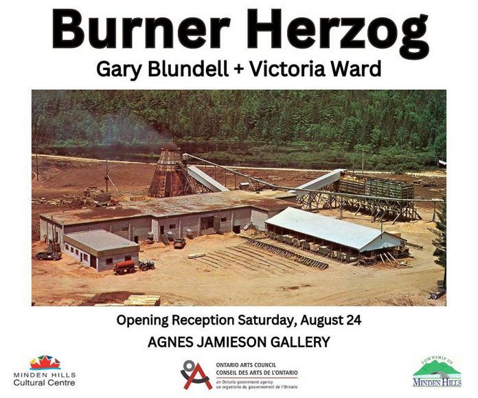 Victoria Ward and Gary Blundell's "Burner Herzog" exhibit will be on display at at the Agnes Jamieson Gallery in Minden from August 22 to November 23, 2024, with an opening reception on Saturday, August 24. (Promotional image)