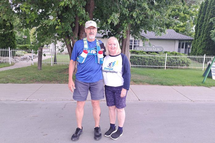 Canal Pursuit For Mental Health founder Clay Williams with Debbie Turner, national project director with the Mood Disorders Society of Canada. The annual run supports the society's "Defeat Depression" campaign. (Photo courtesy of Clay Williams)