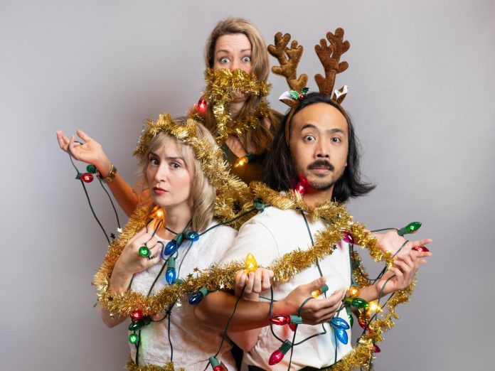 Alison Deon, Christy Bruce, and Darrel Gamotin in a promotional photo for the world premiere of "Christmastown" by Briana Brown at the Capitol Theatre in Port Hope for 19 performances from August 16 to September 1, 2024. (Photo: Sam Moffatt)