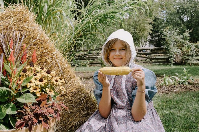 Lang Pioneer Village's annual Corn Roast returns to the living history museum in Keene on August 18, 2024. Discover the many ways 19th-century settlers used corn, watch a variety of harvest-related and historic demonstrations, enjoy fire-cooked corn, enter a corn-on-the-cob eating contest, and more. (Photo: Heather Doughty)