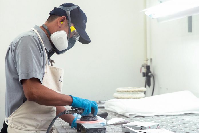 Employees at Flying Colours Corp. have a diverse range of skills, including repairing, restoring and upgrading cabinetry and soft furnishings, cabin installation, and quality paint finishing. (Photo: Flying Colours Corp.)