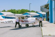 As a leader in aviation education and instruction, the Peterborough Airport is home to the Peterborough Campus of Seneca Polytechnic's School of Aviation. The school's Honours Bachelor of Aviation Technology, the only four-year degree of its kind in Canada, immerses students in a variety of aviation career opportunities through classroom study, co-op and work placements, flight simulation training, and Seneca's fleet of aircraft and flight training devices. (Photo: Johan Hallberg Campbell for Seneca Polytechnic)