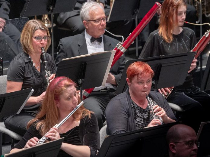 The Peterborough Symphony Orchestra's principal flautist Jaye Marsh (bottom left) and principal oboist Tori Owen (bottom right) are two of the musicians who will be participating in the Musical Nature Walk on September 14, 2024. Owen along with violinist Laurie Mitchell and cellist Andrew Randall will perform on the main stage pavilion in intervals throughout the day. Marsh and concertmaster (lead violinist) Jennifer Burford are one of four ensemble duos who will perform along the trail. (Photo: Huw Morgan)