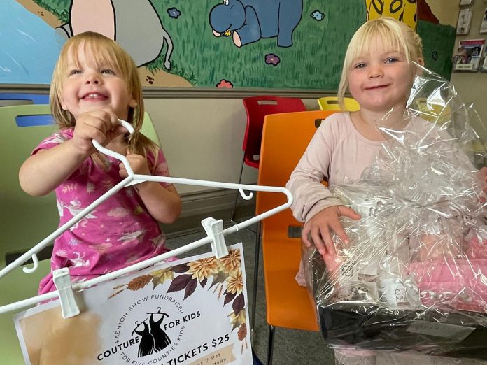 Five Counties Children's Centre kids Payton and her sister Paisley are excited about the first-ever "Couture for Kids" fashion show fundraiser taking place on October 3, 2024 in Lindsay. The event will raise funds to support services for Five Counties kids in the City of Kawartha Lakes. (Photo courtesy of Five Counties Children's Centre)