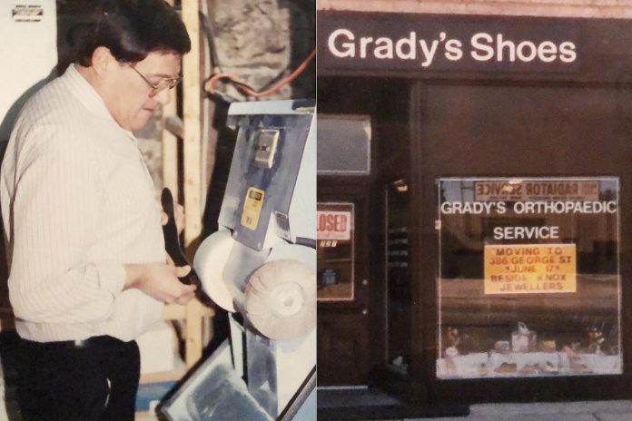 In 1984, Ken Grady Sr. founded what would become Grady's Feet Essentials 40 years later when he opened Grady's Orthopaedic Service, which supplied custom-molded orthotics. His son Tony and his wife Kelli took over the family business in 1997 and have since rebranded and relocated several times before moving to their current location at 231 King Street in downtown Peterborough. (Photos courtesy of Grady's Feet Essentials)