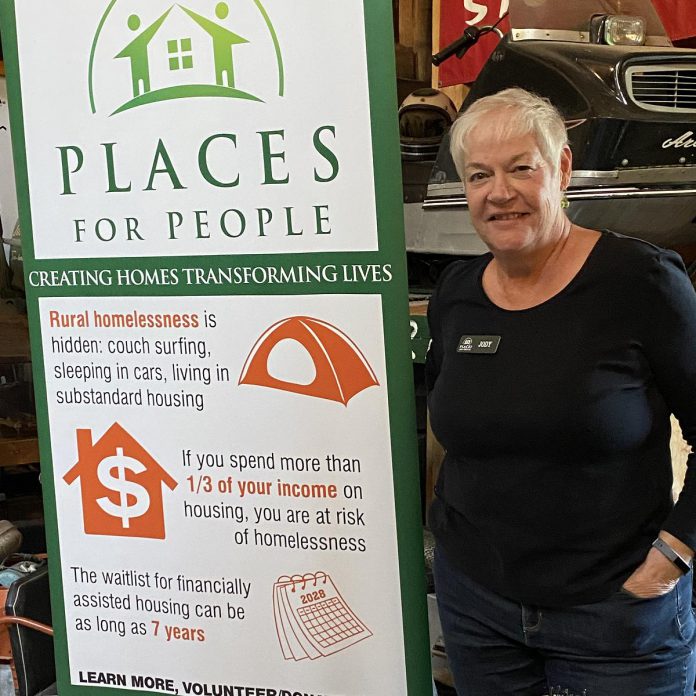 Places for People treasurer Jody Curry at a benefit concert featuring Charlie Angus and The Grievous Angels on August 31, 2024 in support the non-profit organization's affordable housing efforts in Haliburton County. (Photo courtesy of Places for People)