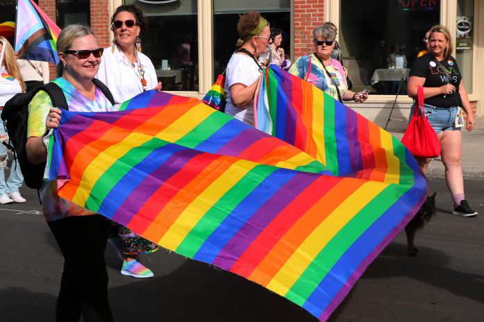 Peterborough-Nogojiwanong Pride's annual Pride parade on September 28, 2024 in downtown Peterborough. (Photo: Sean Bruce)