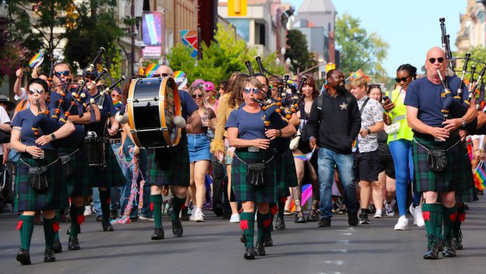 Peterborough-Nogojiwanong Pride's annual Pride parade on September 28, 2024 in downtown Peterborough. (Photo: Sean Bruce)