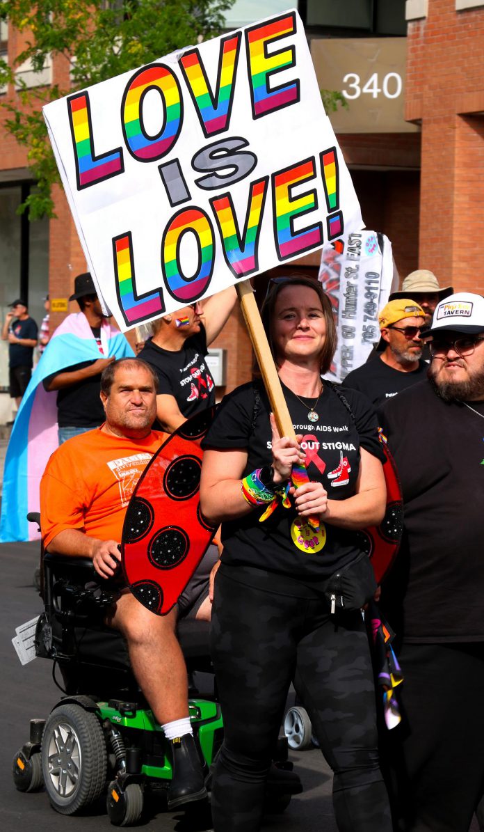 Peterborough-Nogojiwanong Pride's annual Pride parade on September 28, 2024 in downtown Peterborough. (Photo: Sean Bruce)