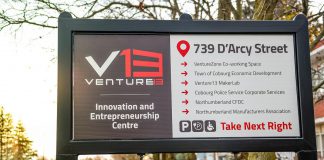 Venture13, Northumberland County's Innovation and Entrepreneurship Centre, was launched in 2018. Facilities include the VentureZone Co-working Space, the Venture13 MakeLab, as well as the offices of anchor organizations making up the V13 Board of Partners. (Photo: Venture13 / Facebook)