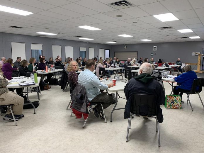 Attendees at the second annual Haliburton County Housing Summit at the Minden Hills Community Centre in April 2023. The third annual summit, co-hosted by Places For People and Haliburton County, will take place at the Minden Hills Community Centre on October 24, 2024. (Photo: Places for People / Facebook)