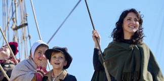 A promotional photo from 4th Line Theatre for "Wild Irish Geese" written by and starring Peterborough's Megan Murphy (right) and directed by Kim Blackwell. The play, which tells the story of the impoverished Irish settlers who came to Peterborough in 1825 under an emigration plan administered by Upper Canada politician Peter Robinson, makes its world premiere at the Winslow Farm in Millbrook from July 29 to August 30, 2025. Earlier in July, 4th Line will also present the world premiere of "The Housekeeper" by Ian McLachlan and Robert Winslow, which is the fourth in a series of plays by McLachlan and Winslow about the Barnardo children. (Photo: Wayne Eardley / Brookside Studio)