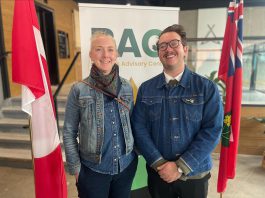 Sam Sayer and Owen Walsh, who run the Love you, Mean it restaurant in downtown Peterborough, are two of the 24 local entrepreneurs operating 21 businesses that are participating in Community Futures Peterborough's first intake of the provincially funded Starter Company Plus program. The not-for-profit organization, which is the new home of the Business Advisory Centre previously delivered by Peterborough & the Kawarthas Economic Development, announced the participants at a media event in the lobby of the Venture North building in downtown Peterborough on October 25, 2024. (Photo courtesy of Community Futures Peterborough)