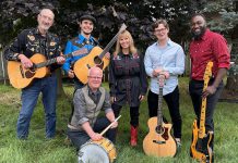 Leisa Way and her Wayward Wind Band (left to right: Bruce Ley, Brant Garratt, Don Reid, Jack Gaughan, and Junior Riggan) will perform the hits of the late Gordon Lightfoot and share stories, facts, and anecdotes about the legendary Canadian singer-songwriter during "Early Morning Rain: The Legend of Gordon Lightfoot," which runs at Globus Theatre in Bobcaygeon from October 15 to 19, 2024. (Photo courtesy of Leisa Way)