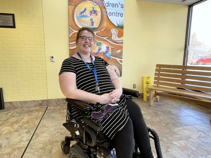 Five Counties Children's Centre staff member Hayley Hodges wants to help break down barriers to make Halloween accessible for children of all abilities, in part from her own personal experiences when trick-or-treating as a child in a wheelchair. (Photo: Five Counties Children's Centre)