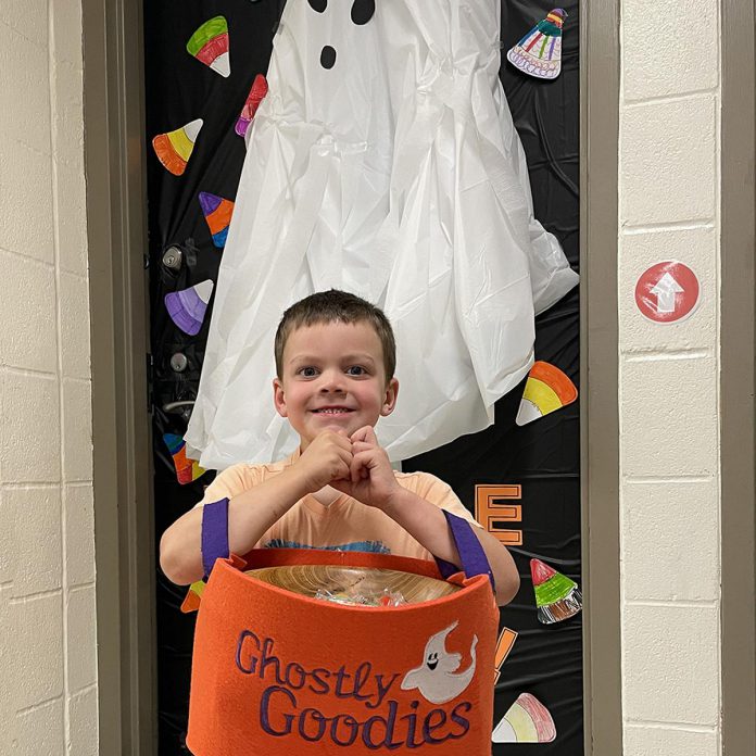 Four-year-old Christian is eager to take part in All-o-ween festivities at Five Counties. The accessible trick-or-treating experience is being offered for children and families who currently receive treatment at the centre or who are waiting for services. The free event runs from 4 to 6 p.m. at Five Counties sites in Peterborough on October 28, in Cobourg on October 29, and in Lindsay on October 30. (Photo: Five Counties Children's Centre)