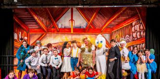 The cast of Globus Theatre's 2021 holiday panto "Mother Goose". Known for its annual traditional British panto, the Bobcaygeon theatre company is holding auditions for this year's panto, "Aladdin" by Sarah Quick, on October 6, 2024. The production runs from December 4 to 15. (Photo: Dahlia Katz)