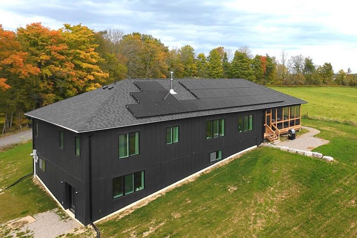 To achieve their goal of a net-zero home, the owners of this Peterborough County home collaborated closely with their construction team using the integrated design process, a collaborative approach where everyone involved from design through construction looks at the building as a complete system rather than as a sum of its individual parts. (Photo courtesy of Rebecca Schillemat)