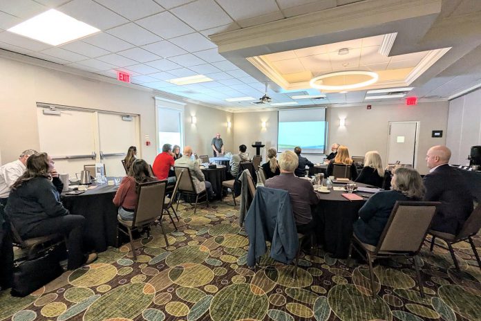 Local building professionals recently gathered for a full-day workshop hosted by Peterborough & Kawarthas Home Builders' Association and the Canadian Home Builders' Association. The event focused on the integrated design process, a collaborative design and construction strategy that activates the shared experience of building professionals to create buildings that are more efficient, less wasteful, and have a reduced carbon footprint. (Photo: Rebecca Schillemat)