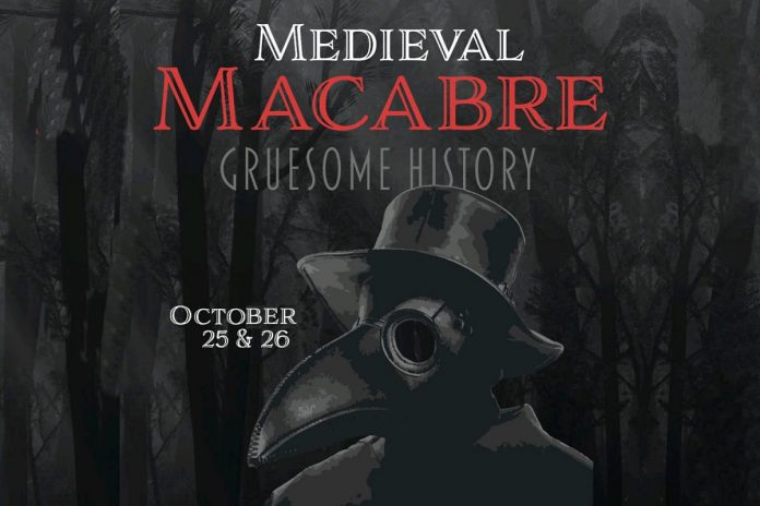 Blades of Glory in Hasting is hosting the Medieval Macabre, Gruesome History tour on October 25 and 26, 2024. Including only true stories of real crimes and real-life heinous people, the tour is recommended for mature audiences and requires parental supervision for those under 18. (Graphic: Blades of Glory)