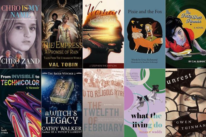 Works by some of the authors who are participating in the the third annual Kawartha Lakes Book Festival on October 26, 2024 at the Bobcaygeon and Lindsay branches of the Kawartha Lakes Public Library. (kawarthaNOW collage of supplied photos)