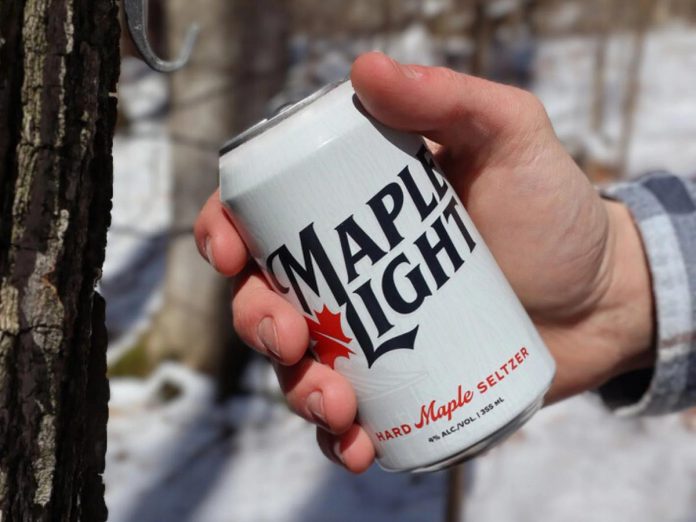 Founded by Ennismore couple Ainsley and Dario Gabbani, Maple Light introduced its eponymous product this past summer. Containing only water, vodka, maple syrup, and citric acid, the hard maple seltzer is now available in Peterborough-area bars and restaurants. (Photo: Maple Light)