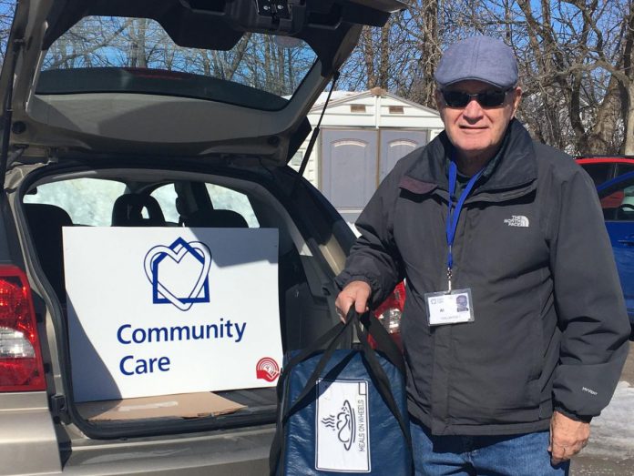 Community Care Peterborough volunteer Al of Millbrook delivering meals in March 2023. The Meals on Wheels program depends on the support of hundreds of volunteers who have helped prepare and deliver meals, as well as contributions from donors, funders, and corporate sponsors. (Photo: Community Care Peterborough)