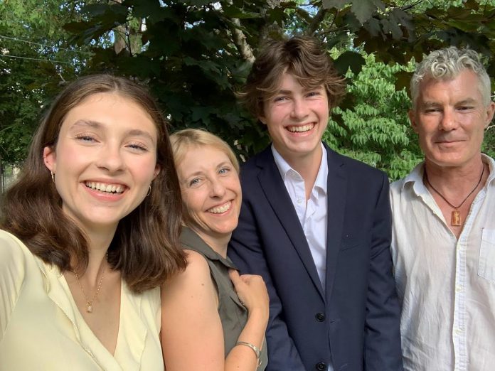 Melanie Buddle (second from left) with her daughter Taren Ginter, son Cameron Ginter, and husband Drew Ginter. (Photo courtesy of Melanie Buddle)