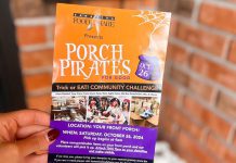 Volunteers with "Porch Pirates for Good" will be driving around Peterborough on October 26, 2024 to collect donated items for Kawartha Food Share that residents leave on their front porches. In the last four years, the Porch Pirates for Good semi-annual food drives have brought in over 165,000 pounds of food and over $15,000 in monetary donations. (Photo: Kawartha Food Share)