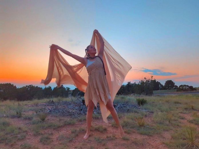 For the second production in its 31st season, Public Energy Performing Arts is presenting the world premiere of "Out of Wounds," a contemporary Indigenous dance performance bymultidisciplinary artist and champion hoop dancer Sandra Lamouche that was inspired by her experience with and research into a sacred fungus. Lamouche will perform "Out of Wounds" at Nozhem First Peoples Performance Space at Trent University on November 1 and 2, 2024. (Photo: Lowell Yellowhorn)