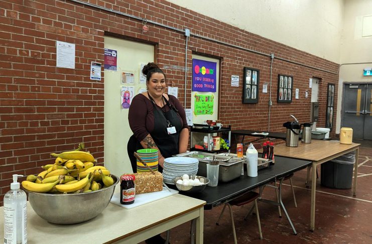 Kristal Jones-Craighead, a social worker with the Elizabeth Fry Society of Peterborough, is coordinator of the morning drop-in program at Trinity Centre in Peterborough. The weekday program is where people of all walks of life can gather, enjoy a light breakfast or cup of coffee, access a community clothing cupboard, washrooms and showers, and harm reduction supplies, and connect with housing outreach workers and participate in community programs. (Photo courtesy of Kristal Jones-Craighead)