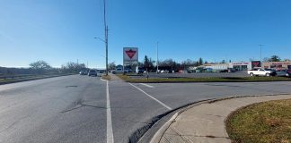 Two female pedestrians were injured, one seriously, when they were struck by a dark-coloured SUV turning from Grand Road onto Alma Street in Campbellford on November 21, 2024. The female driver of the SUV stopped and briefly exited the vehicle before getting back in the vehicle and leaving the scene. (Photo: Northumberland OPP)