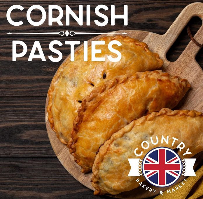 Popular with the working class (especially miners) in Cornwall and west Devon in the 17th and 18th centuries because it was a complete meal that could be easily carried and eaten without cutlery, the Cornish pasty is one of the traditional British baked goods you can find at Country Bakery & Market, made fresh daily using locally sourced ingredients. (Photo courtesy of Country Bakery & Market)