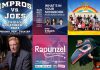 encoreNOW for November 11, 2024 features (from left to right, top and bottom) Impros vs. Joes on November 15, "What's in Your Songbook" on November 17, "The Wizard of Oz" from November 22 to 24, Russell deCarle on November 23, "Rapunzel - A Merry (Hairy) Holiday Panto" from November 22 to December 22, and "Raven Mother" on November 26. (kawarthaNOW collage)