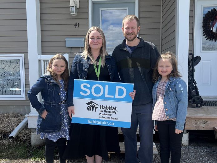 In April 2024, Brittany and Jason and their two young daughters moved into a four-bedroom family home in Lindsay built by Habitat For Humanity Peterborough & Kawartha Region (Habitat PKR), whose affordable homeownership program offers eligible families the opportunity to buy a home with no downpayment and an affordable mortgage geared to their income. (Photo: Habitat PKR)