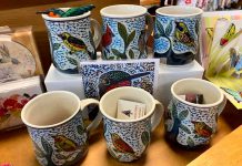 While The Avant-Garden Shop in downtown Peterborough is known for its garden and birding supplies, owner Brenda Ibey also offers functional and decorative home décor. The shop is stocked with high-quality and eco-friendly products, including many Canadian-made products such as these beautiful mugs featuring hand-carved and painted birds from Peterborough-based potter Cathy Allen — the perfect gift for the bird-lovers in your life. (Photo courtesy of The Avant-Garden Shop)