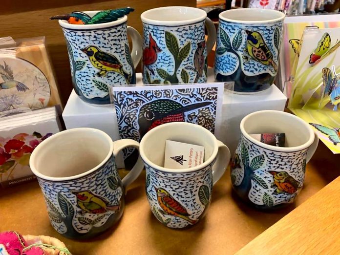 While The Avant-Garden Shop in downtown Peterborough is known for its garden and birding supplies, owner Brenda Ibey also offers functional and decorative home décor. The shop is stocked with high-quality and eco-friendly products, including many Canadian-made products such as these beautiful mugs featuring hand-carved and painted birds from Peterborough-based potter Cathy Allen — the perfect gift for the bird-lovers in your life. (Photo courtesy of The Avant-Garden Shop)