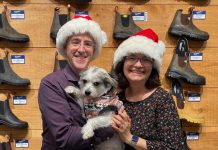 Pictured with their shop dog Luna, Tony and Kelli Grady are the owners of Grady's Feet Essentials at 231 King Street in downtown Peterborough. Both in store and online, Grady's offers a range of top footwear products for your Christmas gift-giving needs, including cozy slippers, comfortable boots including a huge selection from Blundstone, the new Skechers line of comfort shoes, compression socks, and much more. (Photo courtesy of Grady's Feet Essentials)