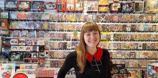 Holly Butler is the manager of Iceman Video Games in downtown Peterborough, the second location of the business originally founded by her parents in 1992 in Mississauga. Along with new and used video games, the family-owned independent business also sells figures, comic books, and more. (Photo courtesy of Iceman Video Games)