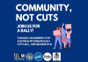 A rally is taking place on November 12, 2024 at Peterborough city hall to protest a proposed 25 per cent reduction in funding to arts and social services organizations in the city's 2025 draft budget. The rally will take place at 4:30 p.m., prior to a public meeting at 6 p.m. where where city council's general committee will hear from members of the community about the draft 2025 budget. (Graphic: Community Race Relations Committee of Peterborough)