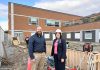 Peterborough Regional Health Centre (PRHC) construction co-ordinator Shawn Durand and PRHC Foundation President and CEO Lesley Heighway at the new courtyard for the Psychiatric Intensive Care Unit currently under construction. The courtyard is the latest project to be funded through the PRHC Foundation's Campaign for PRHC. In celebration of National Philanthropy Day on November 15, 2024, the PRHC Foundation announced it has reached 82 per cent of its $60-million campaign goal, the investment of which can already be seen throughout the regional hospital. (Photo courtesy of PRHC Foundation)