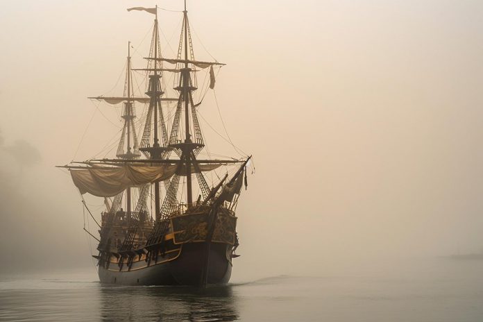 Similar to the ship depicted in this AI-generated image, the John Barry was a three-masted schooner that was used as a merchant ship, convict transport, and emigrant transport from 1819 to 1841. On May 25, 1825, the ship departed from the seaport town of Cobh on the south coast of County Cork, destined for Quebec, with 253 men, women, and children on board. (AI-generated image via Freepik)