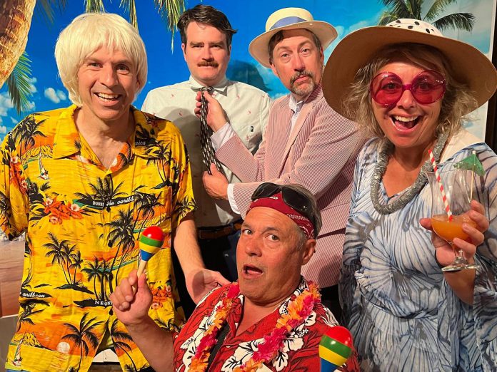 Along with staging plays from Canadian playwrights like Norm Foster and Kristen Da Silva, Globus Theatre is known for its popular dinner murder mysteries, like 2023's "The Great Palm Tree Beach Tiki Bar Tragedy" written and directed by artistic director Sarah Quick. (Photo courtesy of Globus Theatre)